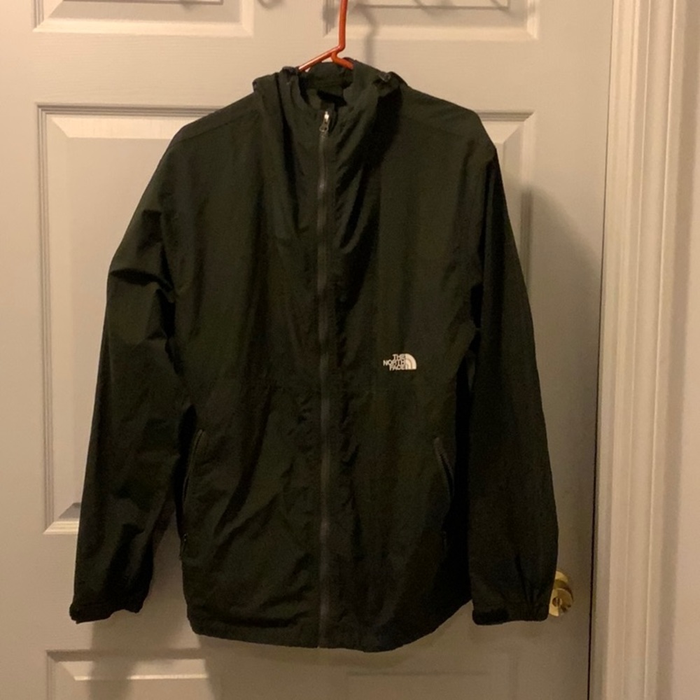The North Face black hooded zip up windbreaker